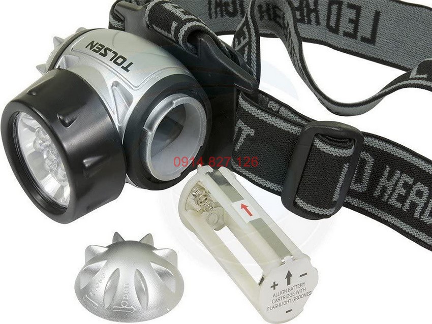 Đèn đội đầu 7 LED trắng hãng TOLSEN  60011 nhỏ gọn, trọng lượng nhẹ, BH 12 tháng diy-vietnam