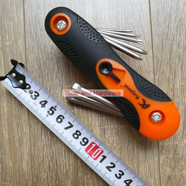 Bộ Lục Giác Xếp Đầu Vít Hãng Kapusi K-7982 gồm 8 cây đầu bake và dẹt
