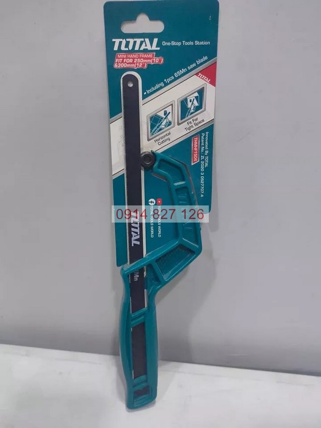 Khung cưa sắt mini TOTAL THMHF1504, phù hợp lưỡi 10inch (250mm) 12inch (300mm) thép Mangan 65
