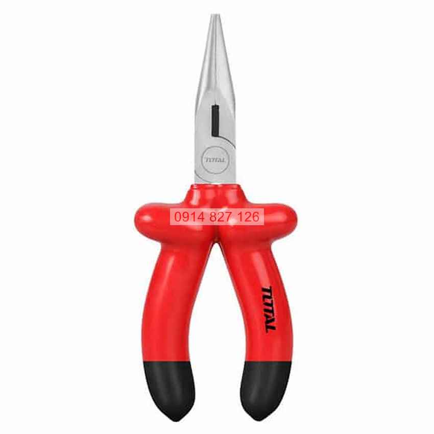 Kìm mỏ nhọn dài cách điện 1000V TOTAL THTIP381 8inch chất liệu thép C-rV siêu bền cứng