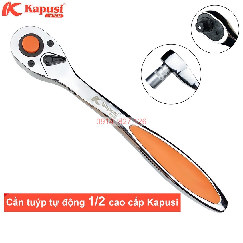Cần siết mở ốc 1/2 inch tự động K-7866 KAPUSI, thép mạ crom chống bị gỉ và oxy hoá