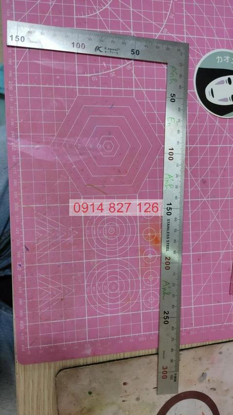 Thước ke góc 90 độ KAPUSI Nhật Bản 150x300mm, 250x500mm, nhôm cao cấp