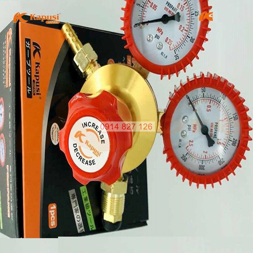 Đồng hồ ga điều áp khí gas và oxy (K-2008 và K-2006) KAPUSI, van giảm áp, áp suất 15Mpa