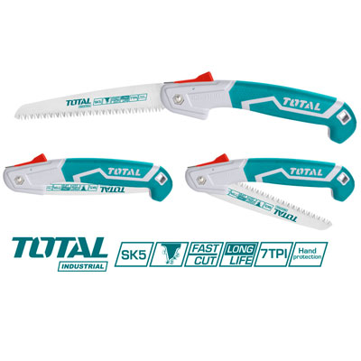 Cưa cành cầm tay dạng xếp TOTAL THFSW1806 7inch, sắc bén, lưỡi cưa SK5, chống cong gãy