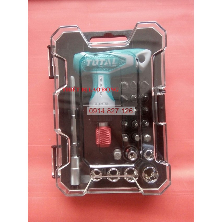 Bộ tua vít 24 chi tiết TOTAL TACSD30186 linh hoạt, chất liệu CR-V