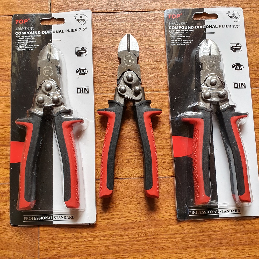Kìm cắt dây thép trợ lực hãng TOP loại 1 kích thước 7 inch/ 180mm, Bảo hành 12 tháng, Kìm cắt cáp, Kim cat cap, kềm cắt cáp, Kềm cắt dây thép