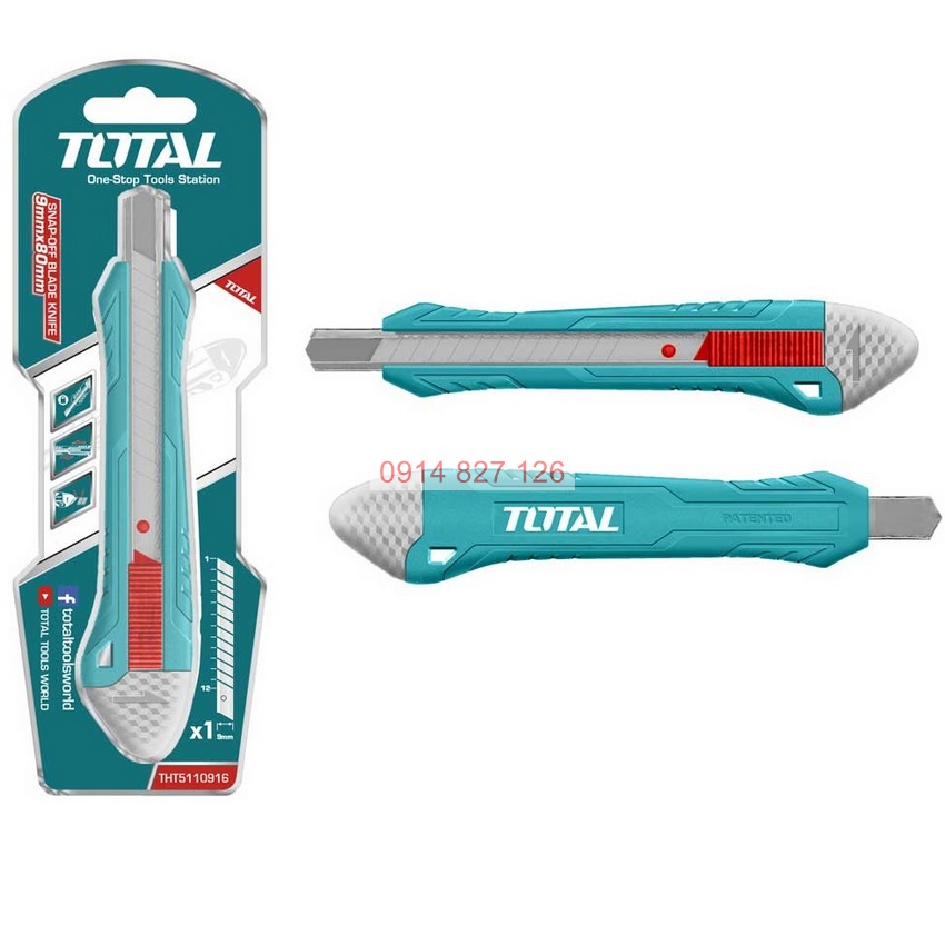 Dao rọc giấy Total THT5110916 150mm có sẵn lưỡi dao làm từ chất liệu thép không gỉ