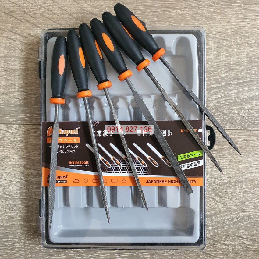 Bộ dũa 6 cái hãng KAPUSI Japan K-3898, dài 140mm, chất liệu hợp kim cao cấp, Bh 12 tháng diy-vietnam