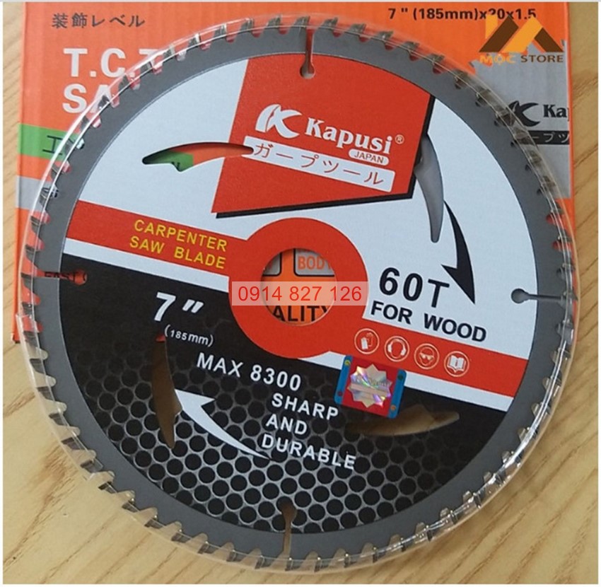 Lưỡi cưa đĩa cắt gỗ KAPUSI Nhật Bản đường kính 110-180mm K-3802, K-3805, K-3806