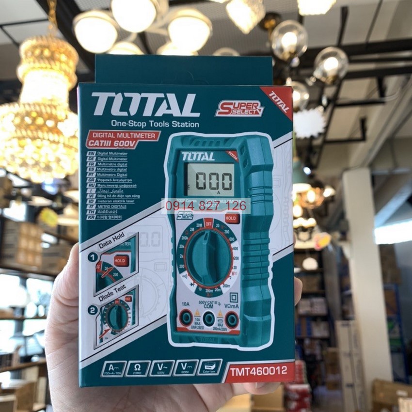 Đồng hồ đo điện vạn năng TOTAL TMT460012 màn hình LCD 2000 số đếm