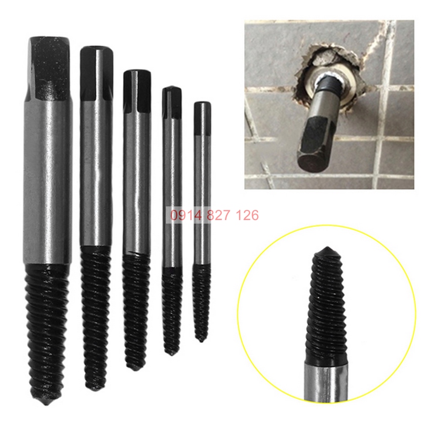 Bộ taro ren ngược nhổ ốc gãy 5 chi tiết từ 3-18mm hãng KAPUSI K-3687