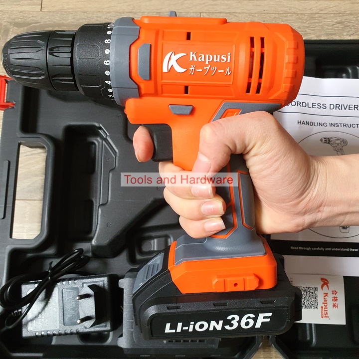 Máy khoan pin hãng Kapusi Japan cao cấp 36V, 25 CẤP TRƯỢT, Mô tơ lõi đồng