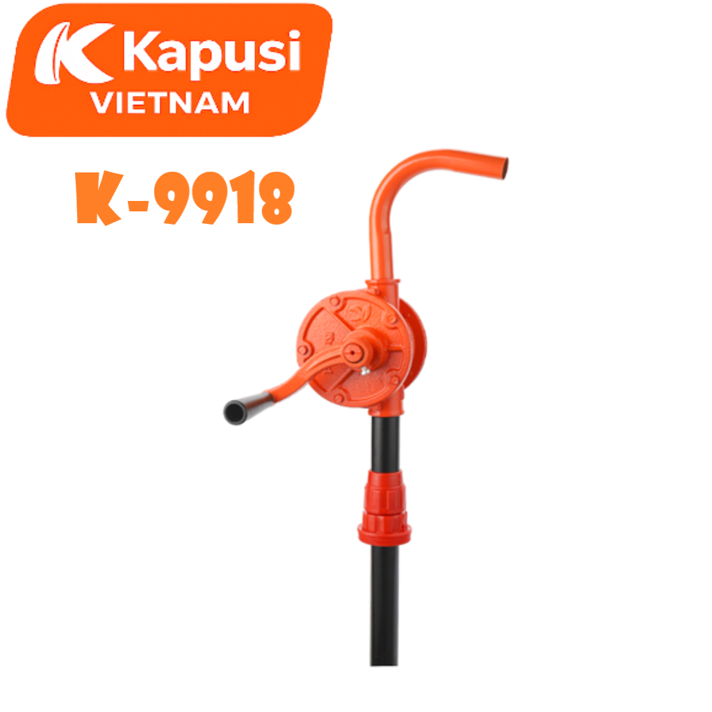 Bơm Quay Tay Hút Dầu Thùng Phuy Kapusi K-9918 Thân Gang Ống Vào 32mm Cao Cấp -Cây Quay Dầu Nhớt Công Nghiệp, Bh 12 tháng
