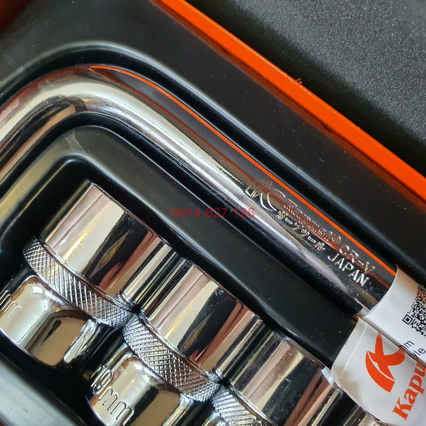 Bộ cần siết chữ L K-9768 hệ 12 inch kèm 8 đầu tuýp từ 8-24mm hãng Kapusi