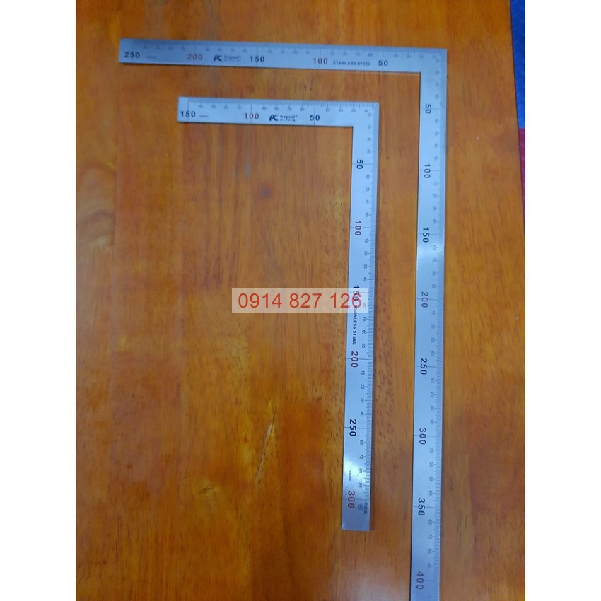 Thước ke góc 90 độ KAPUSI Nhật Bản 150x300mm, 250x500mm, nhôm cao cấp