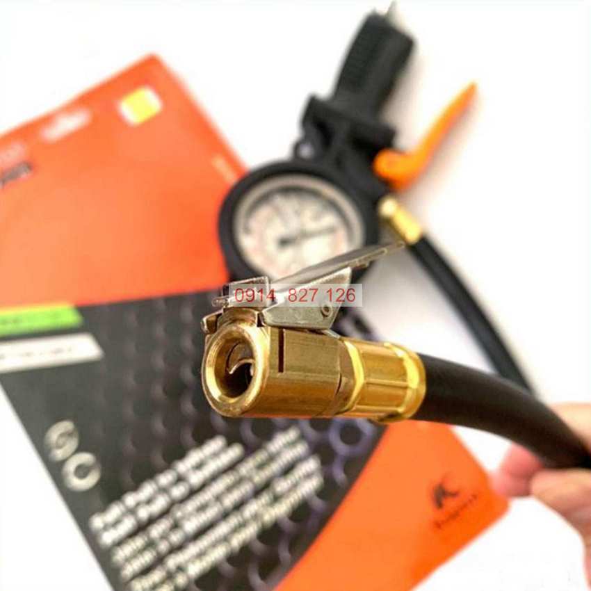 Đồng hồ bơm đo áp suất lốp đầu kẹp mặt ngâm dầu KAPUSI Nhật Bản áp suất 7 bar-100psi. Bh 12 thángdiy-vietnam