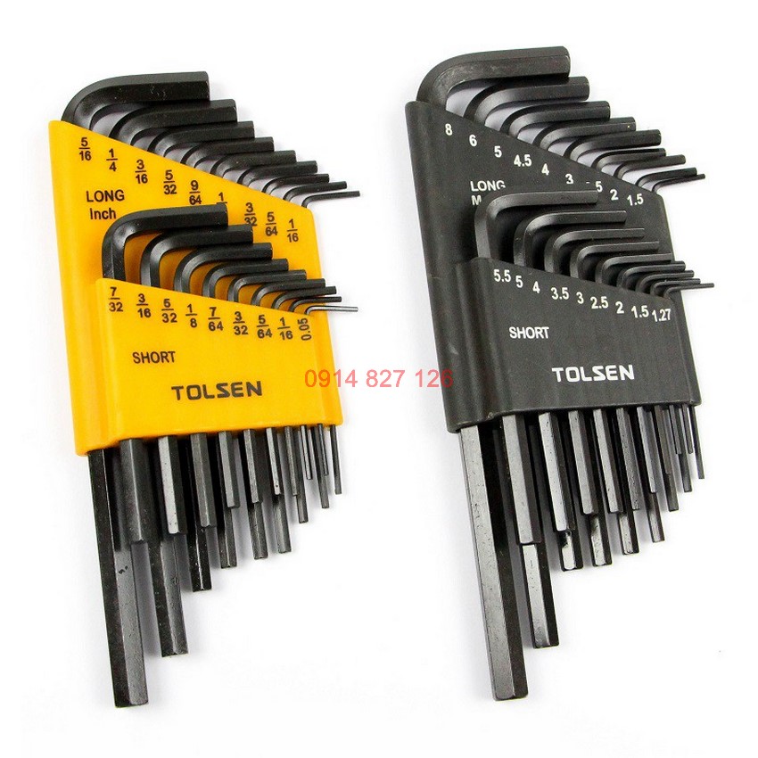 Bộ lục giác hệ met- inch hãng Tolsen 36 chi tiết 20094 thép cr-v