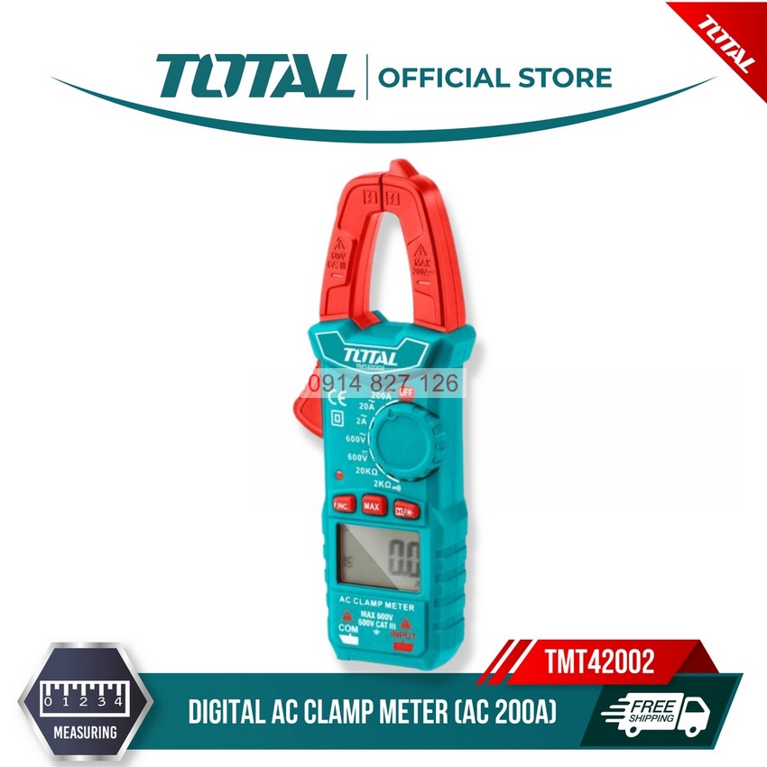 Đồng hồ đo điện ampe kìm AC DC Total TMT42002 đo dòng điện kỹ thuật số 2000 số đếm