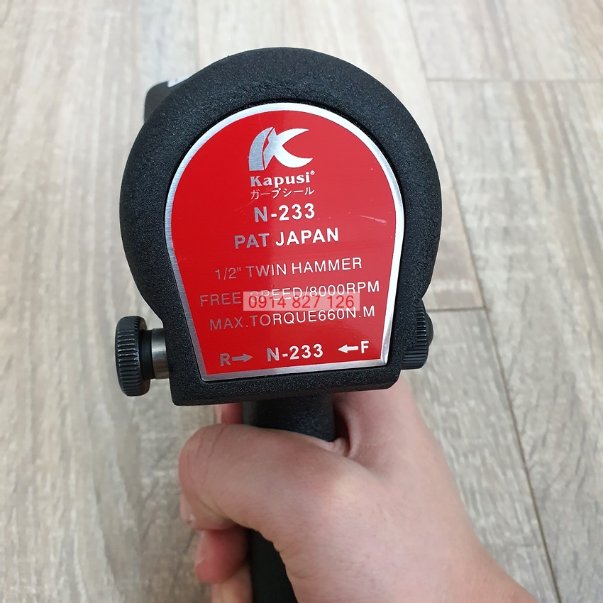 Máy bắn bulong 2 búa khí nén hệ 1/2 inch K-1416hãng KAPUSI lực siết max 660Nm