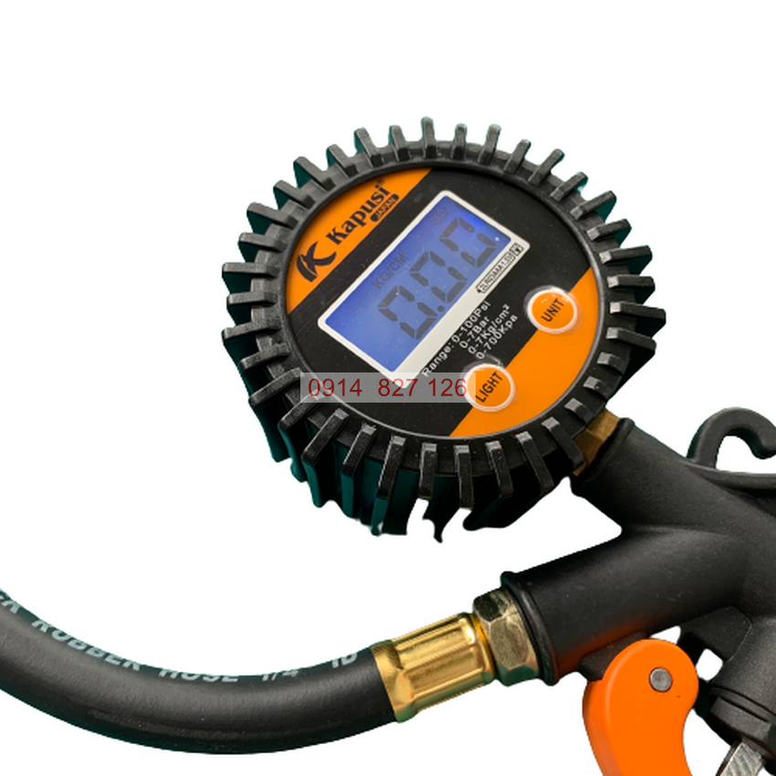 Đồng hồ bơm lốp xe điện tử 7 Bag, 100 PSI KAPUSI Nhật Bản màn hình LCD hiển thị số, Bh 12 tháng diy-vietnam