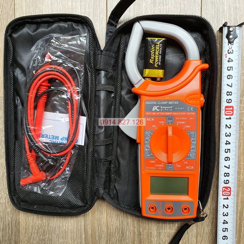 Ampe kềm đo điện hãng Kapusi K-9187 có tặng kèm bút thử điện Kapusi (Kẹp dòng đo điện)