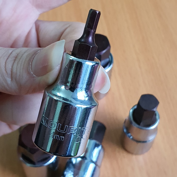 Đầu Khẩu Lục Giác Chân 1/2 Inch KOURITSU Thép Cr-V Cứng Cáp - Đầu Tuýp Lục Giác Đủ Cỡ Từ 4mm Đến 19mm, BH 12 tháng