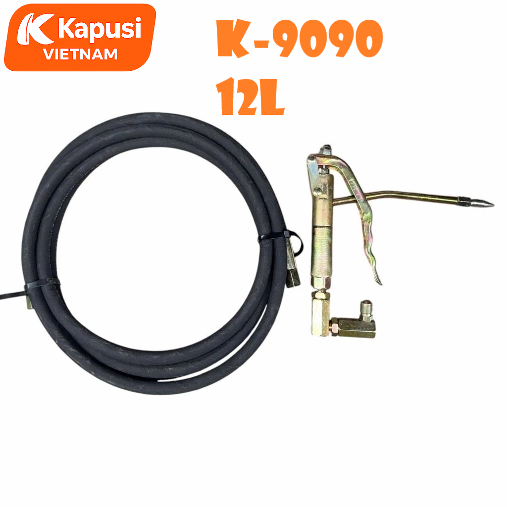 Máy Bơm Mỡ Khí Nén 12L Kapusi K-9090 - Thùng Bơm Mỡ Bằng Hơi Công Nghiệp Tỷ Lệ 50:1 Chính Hãng Tiêu Chuẩn ISO 9001,BH12T