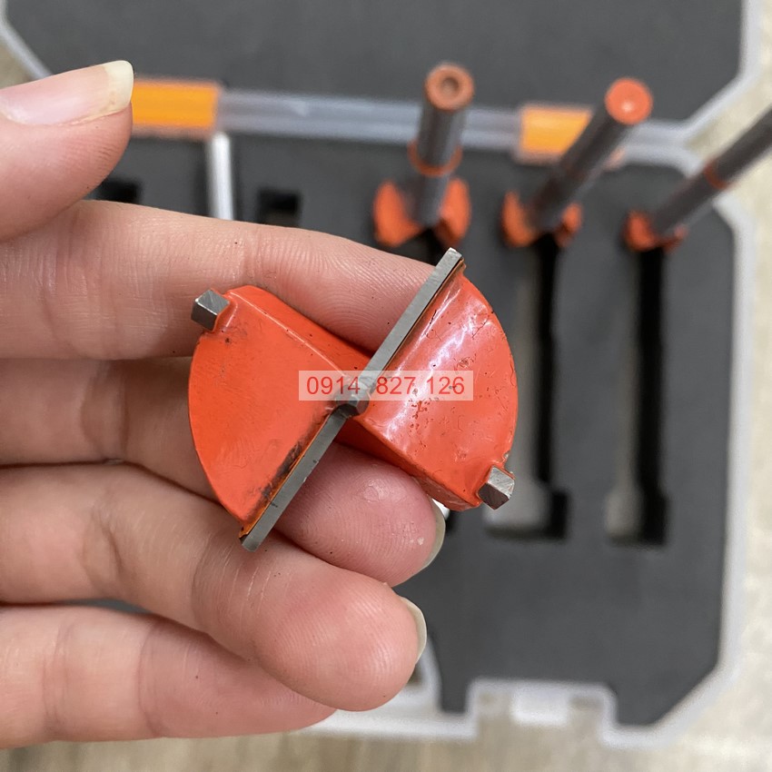 Bộ mũi khoét gỗ KAPUSI 5 chi tiết K-6280, cỡ từ 15-35mm thép carbon cứng và sắc bén