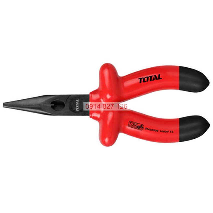Kìm mỏ nhọn dài cách điện 1000V TOTAL THTIP381 8inch chất liệu thép C-rV siêu bền cứng