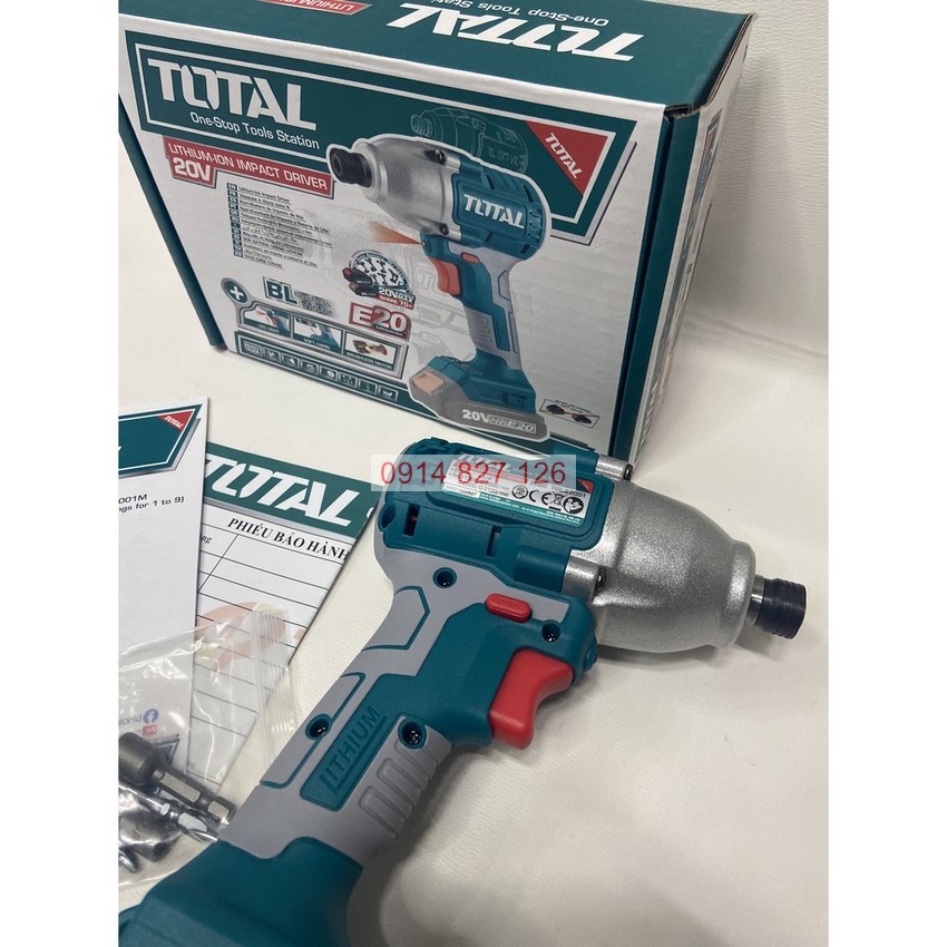 Máy siết mở vít dùng pin TOTAL TIRLI20030 điện thế 20V đầu lục giác 1/4 mô men quay tối đa 170NM, Bh 6 tháng diy-vietnam
