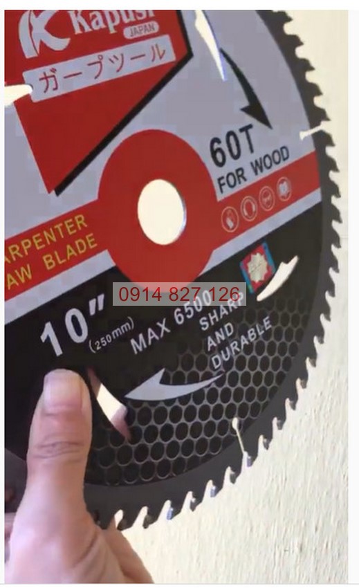 Lưỡi cưa đĩa cắt gỗ KAPUSI Nhật Bản đường kính 110-180mm K-3802, K-3805, K-3806