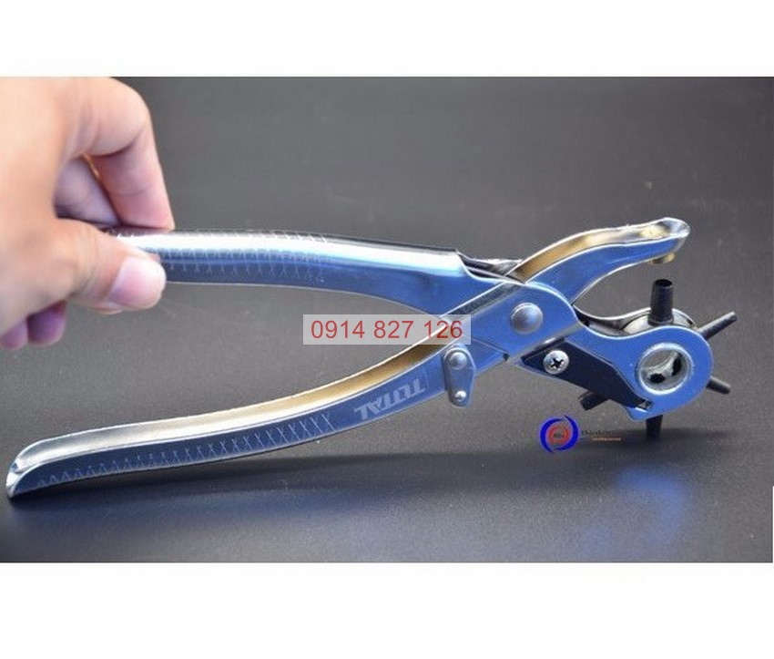 Kìm bấm lỗ TOTAL THT3351 kềm đục lỗ, 0.3kg, hỗ trợ bấm lỗ tròn, lỗ dẹt và lỗ hình oval, bầu dục