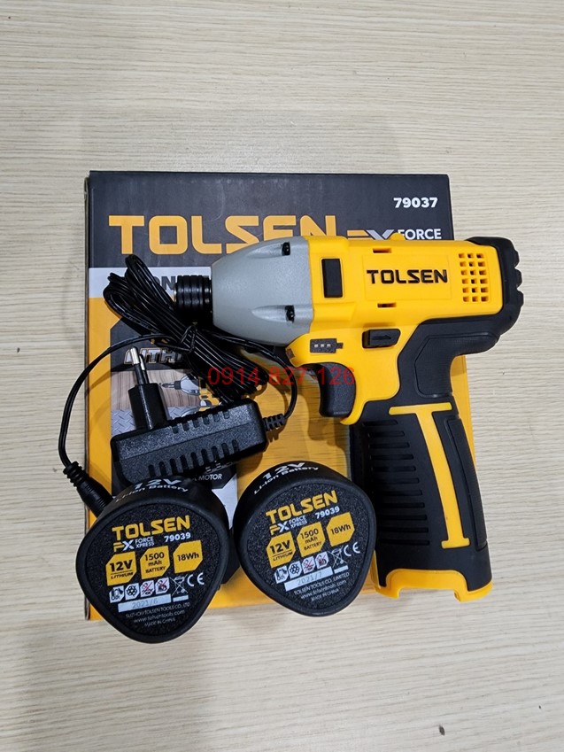 Máy bắt vít TOLSEN 79037 12V nhỏ gọn tốc độ khỏe 2.800 vòng và 100Nm momen xoắn