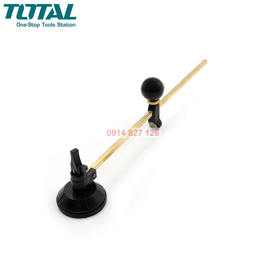 Dao cắt kiếng compa 600mm Total TGCT16001, cốc hút cao su, thước đo kim loại, đường kính cắt: 60cm