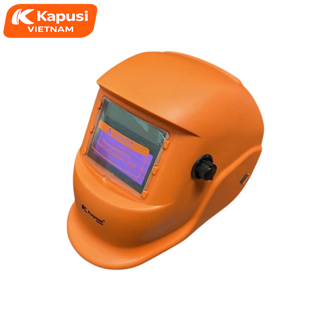 Mũ Hàn Điện Tử Tự Động Đổi Màu Kapusi K-2035 Núm Vặn Điều Chỉnh Độ Sáng Tối Bên Ngoài Chống Tia UV Và Tàn Lửa Nhựa HDPE