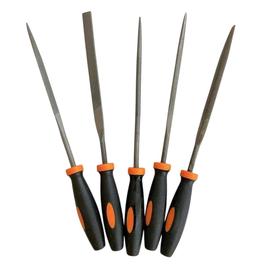 Bộ Dũa 5 Chi Tiết 4x160mm Kapusi K-3899 kim loại, cán bọc nhựa, chiều dài 160mm, Bh 12 tháng