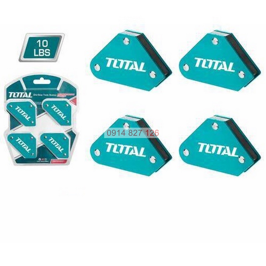 Bộ ke góc hàn nam châm 3 góc Total TAMWH4001 4 nam châm mini 45 độ, 90 độ, 135 độ, Bh 6 tháng diy-vietnam