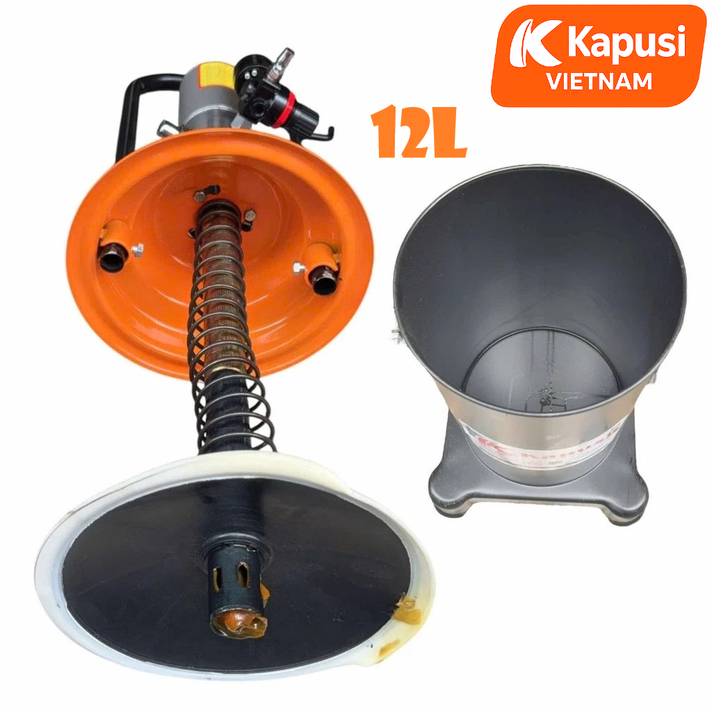 Máy Bơm Mỡ Khí Nén 12L Kapusi K-9090 - Thùng Bơm Mỡ Bằng Hơi Công Nghiệp Tỷ Lệ 50:1 Chính Hãng Tiêu Chuẩn ISO 9001,BH12T