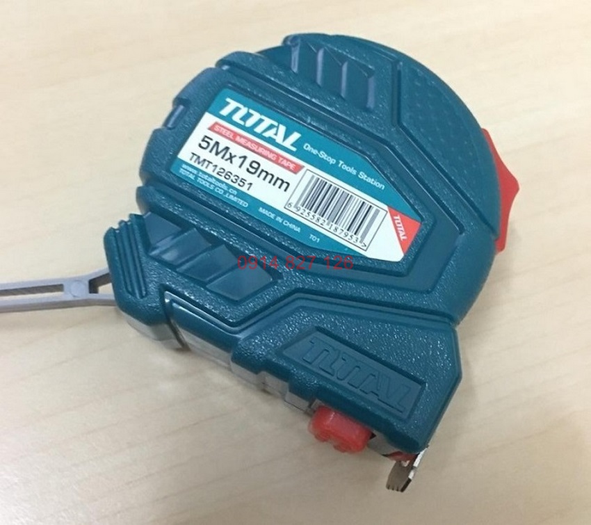 Thước cuộn thép nền vàng 19mm TOTAL TMT126351