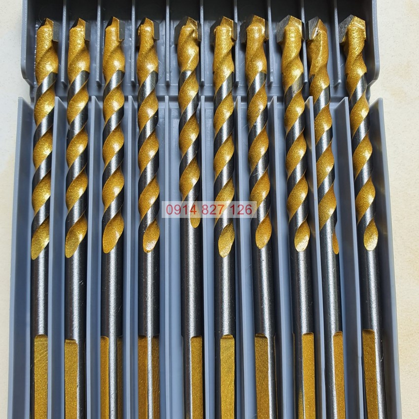 Hộp mũi khoan đa năng KAPUSI màu vàng 2 cạnh phi 6mm, dài 10mm
