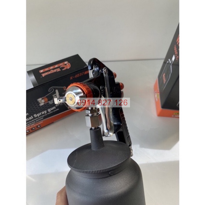 Súng phun sơn W77G 3.0 KAPUSI K-4038 bình dưới 1000CC