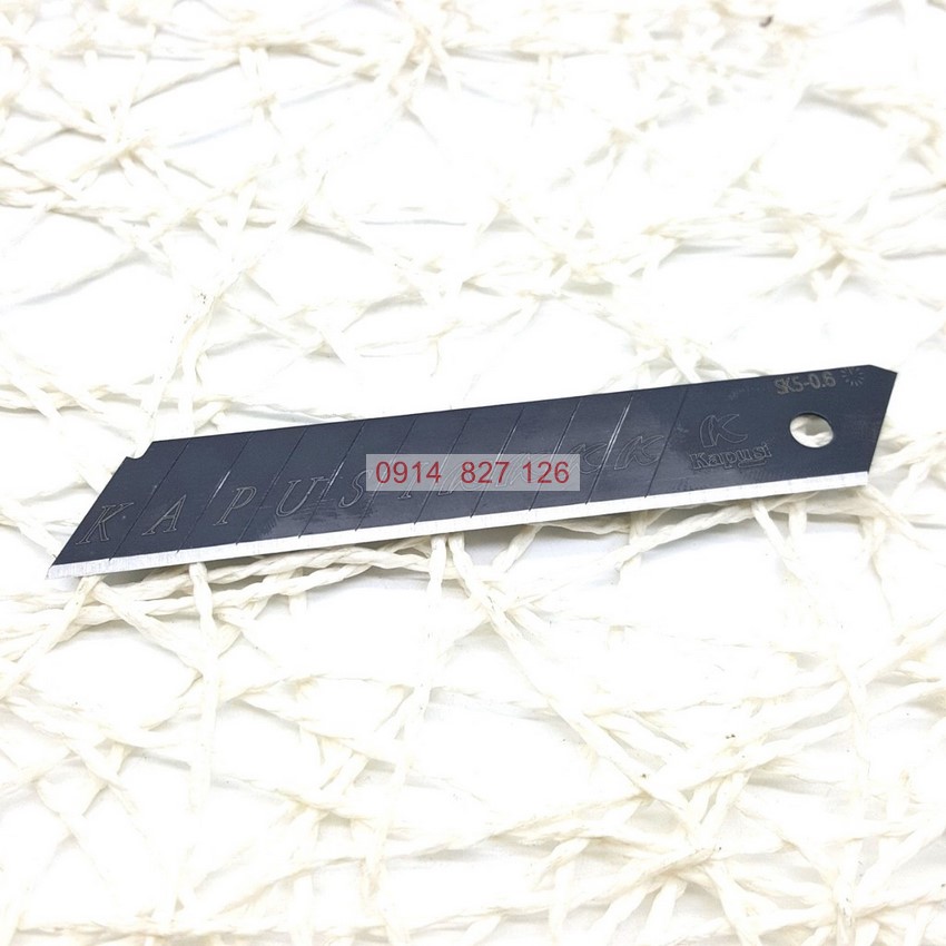 Hộp 100 lưỡi dao rọc giấy đen thay thế hãng KAPUSI Nhật Bản  K-8770