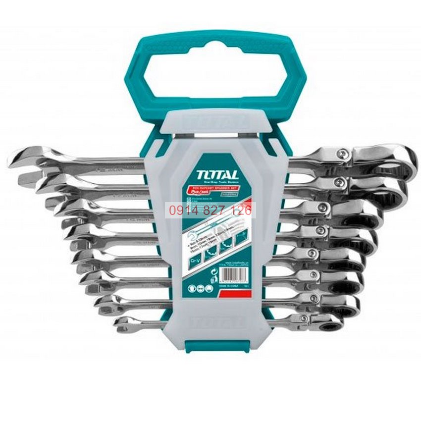 Bộ cờ lê vòng miệng tự động 8 chi tiết TOTAL THT102RK586 size 8-19mm