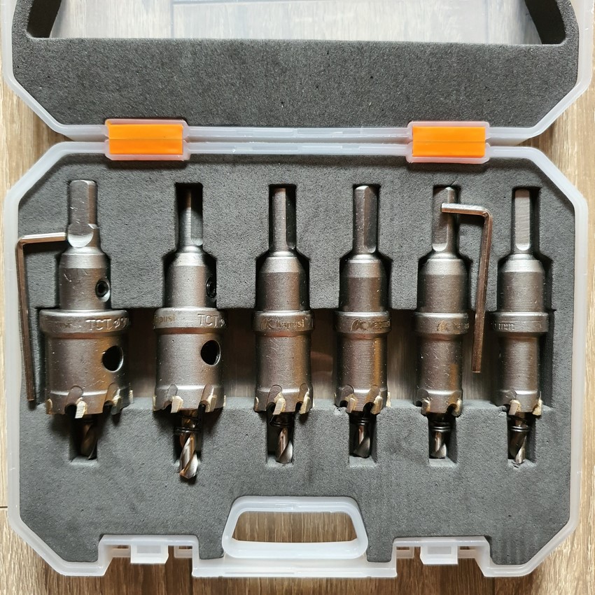 Bộ 6 mũi khoét sắt, Inox Kapusi bao gồm 16 -18 - 20 - 22 - 25 - 30  K-3692