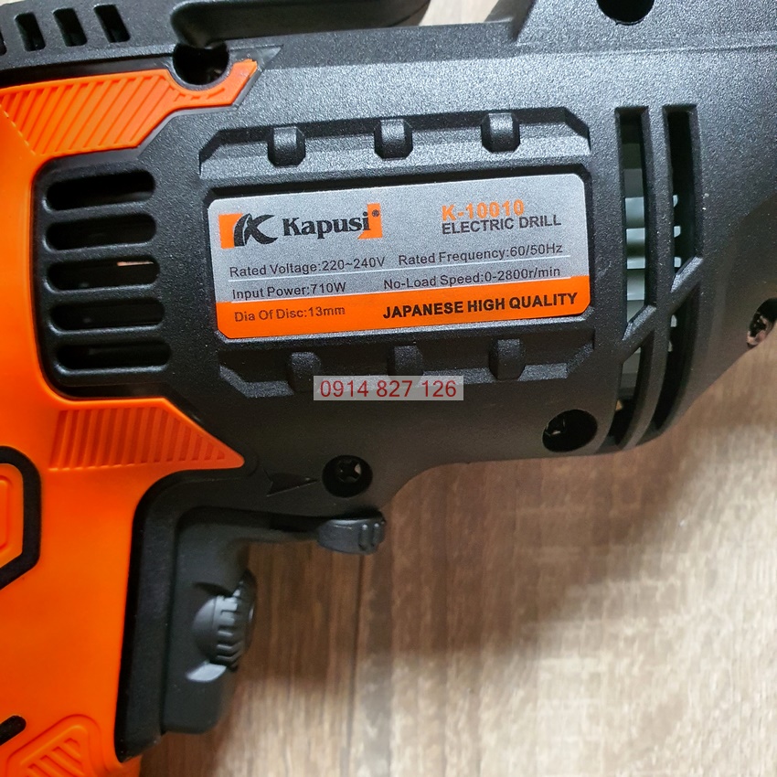 Máy khoan động lực điện K-10010 hãng Kapusi 710W, Bảo hành 12 tháng, Mô tơ lõi đồng