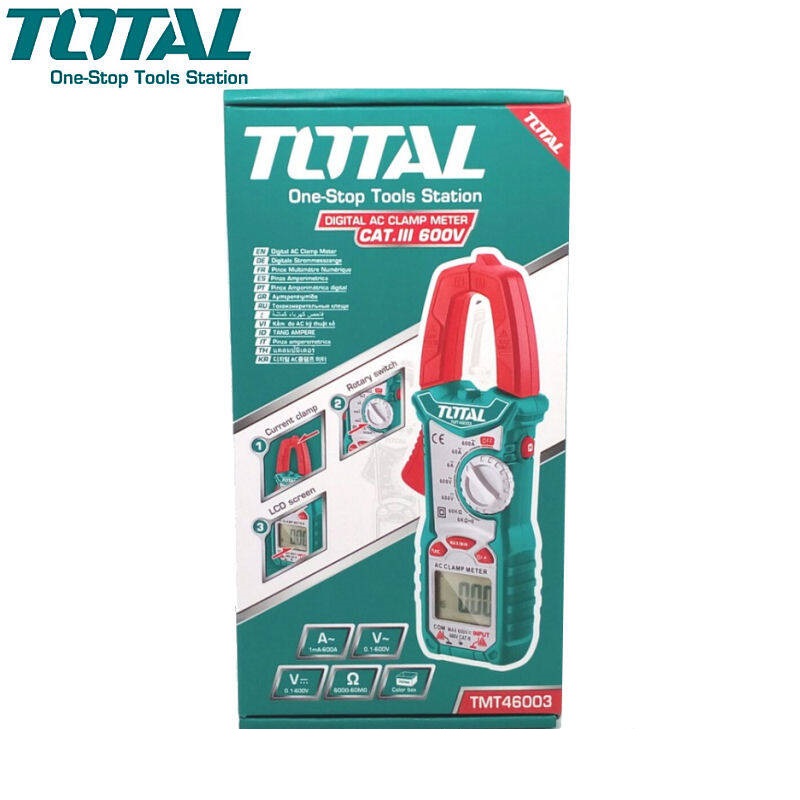 Kềm đo AC kỹ thuật số TOTAL TMT46003 ứng dụng cao Thiết bị điện vạn năng 6000 số đếm