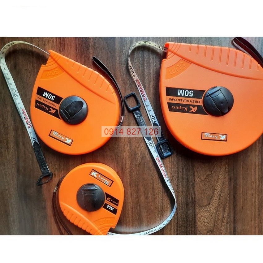 Thước dây cuộn cao cấp KAPUSI dài 20-30-50 mét (K-0391, K-0392, K-0393), chất liệu cao cấp