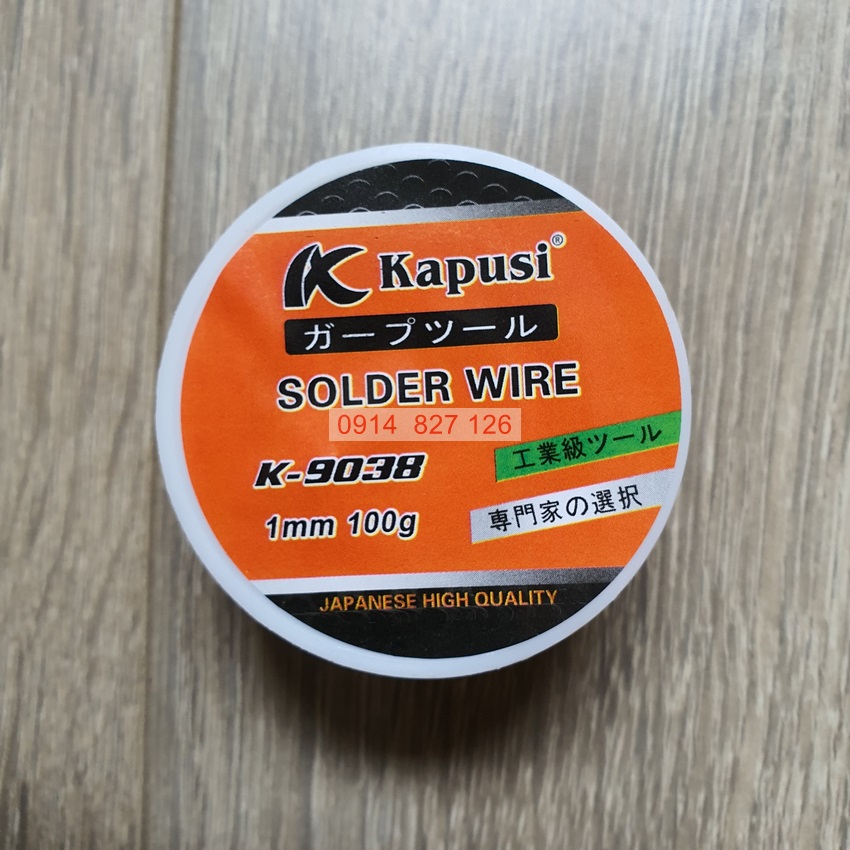 Cuộn thiếc hàn K-9038 KAPUSI, 1mm 100g thiếc hỗn hợp nhựa thông