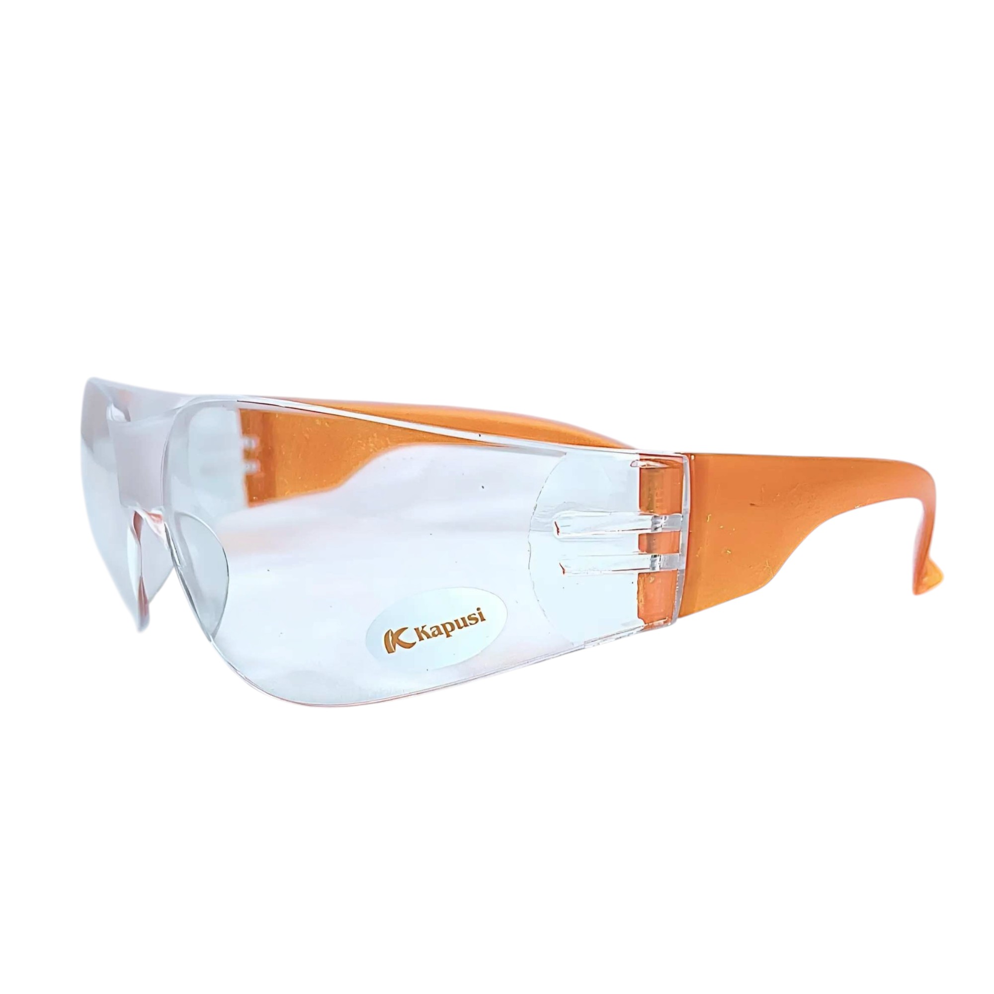 Kính Bảo Hộ Đa Năng Kapusi K-0081 Màu Cam – Tròng Polycarbonate, Chống Bụi, Tia UV 99.99%, Nhẹ Và Êm Tai, Bh 12 tháng