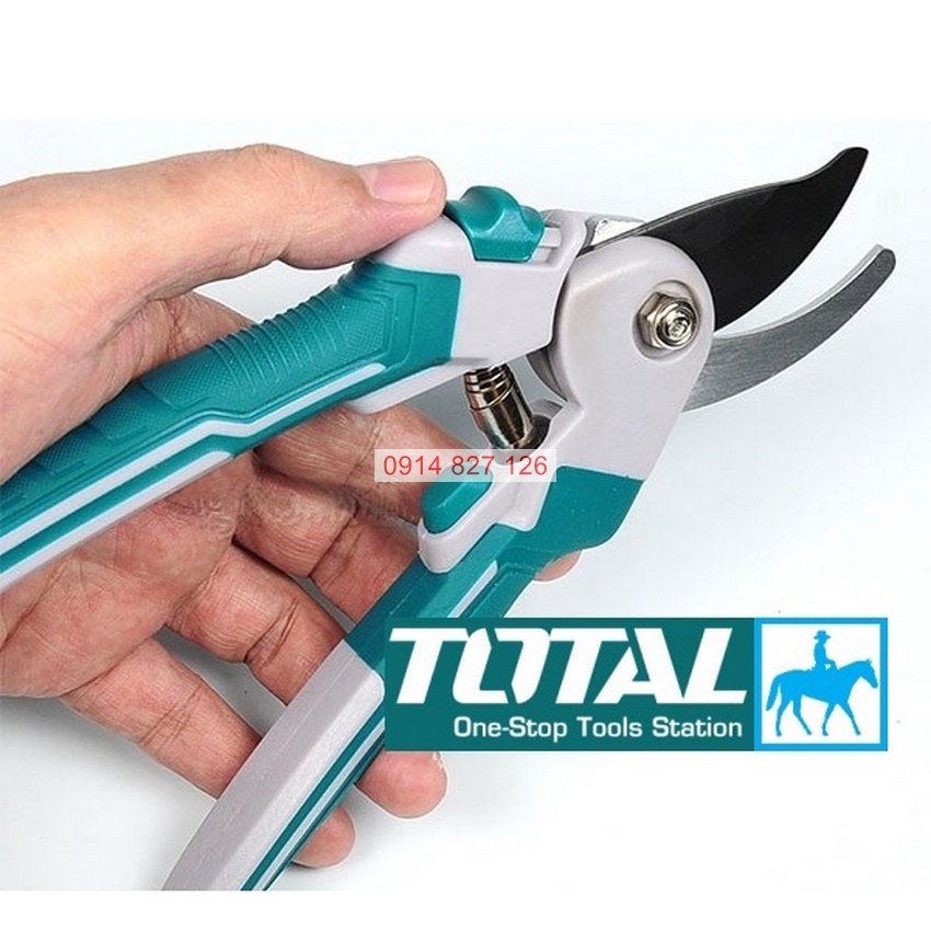Kéo cắt tỉa cây TOTAL THT0601 dài 220mm, tay cầm cán cao su, lưỡi thép carbon siêu bén